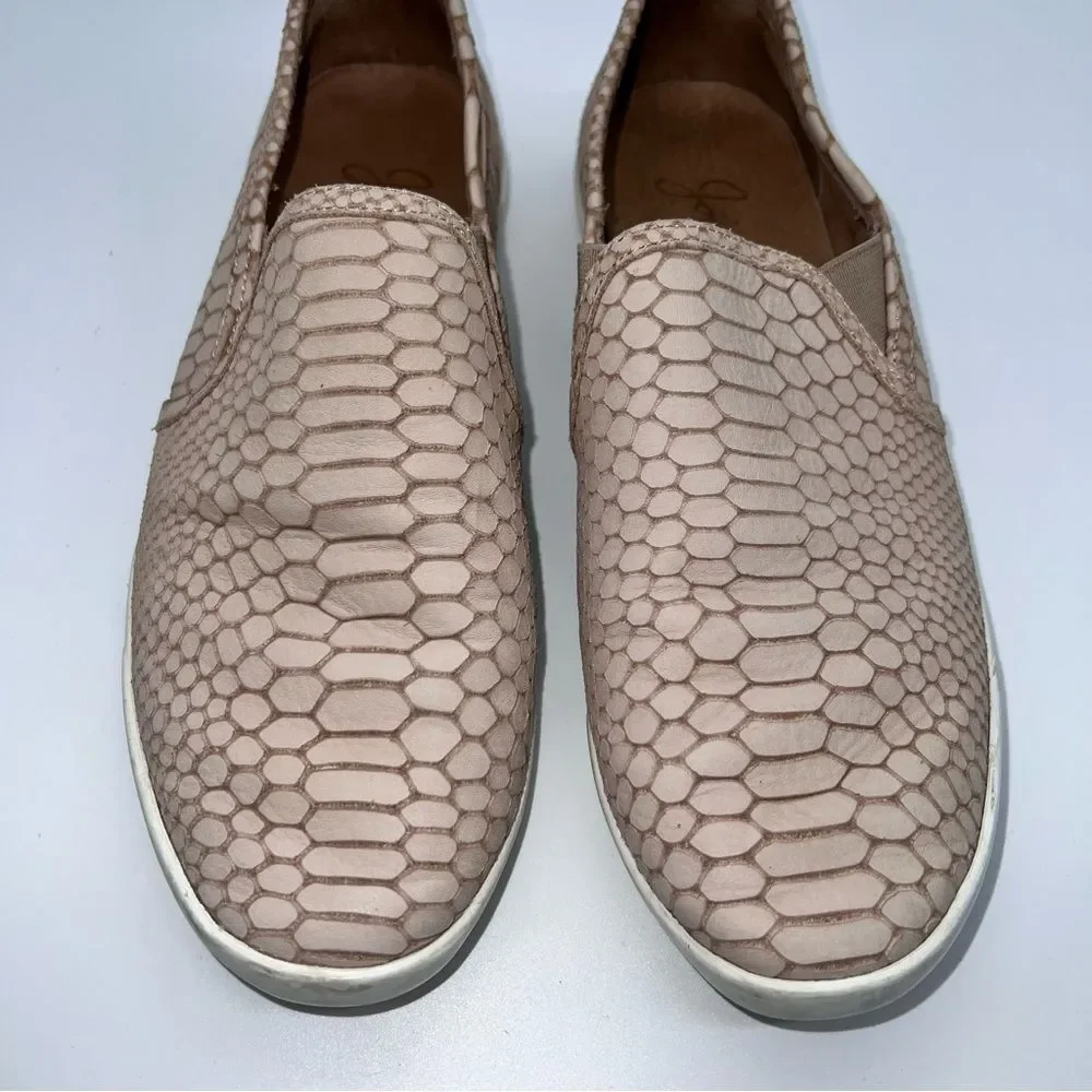 Joie Kidmore Leather Slip-On Sneaker Embossed Alligator Pattern White Midsole 39
